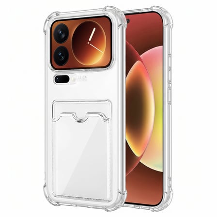 CaseOnn Xiaomi 17 Pro Kılıf Airbag Kristal Kartlık Bölmeli Silikon Kapak Şeffaf