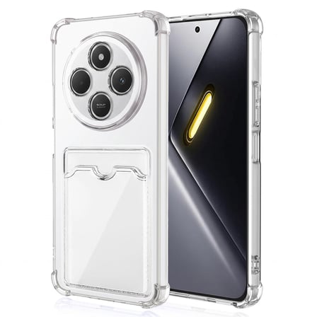 CaseOnn Xiaomi Redmi 14C Kılıf Airbag Kristal Kartlık Bölmeli Silikon Kapak Şeffaf