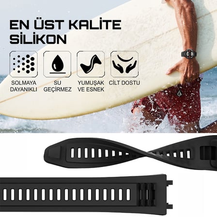 CaseOnn Amazfit T-Rex 2 Kordon Elite Flex Lüks Spor Silikon Kayış Koyu Yeşil