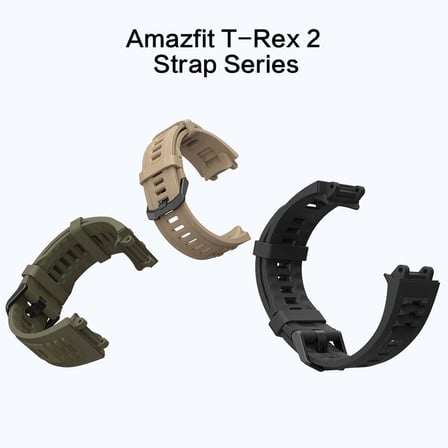 CaseOnn Amazfit T-Rex 2 Kordon Elite Flex Lüks Spor Silikon Kayış Koyu Yeşil