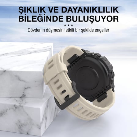 CaseOnn Amazfit T-Rex Pro Kordon Elite Flex Lüks Spor Silikon Kayış Lacivert