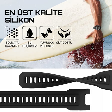 CaseOnn Amazfit T-Rex Pro Kordon Elite Flex Lüks Spor Silikon Kayış Siyah