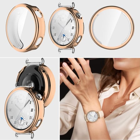 CaseOnn Huawei Watch GT 7 41mm Kılıf Ekran Korumalı 360 Tam Koruma Rose Gold