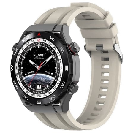 CaseOnn Huawei Watch Ultimate 2 Kordon Elite Flex Lüks Spor Silikon Kayış Bej