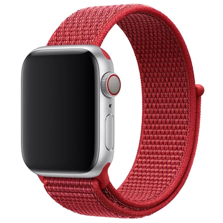 CaseOnn Apple Uyumlu Watch Series 6 40mm Kordon Hasır Kumaş Nylon Kayış Kırmızı
