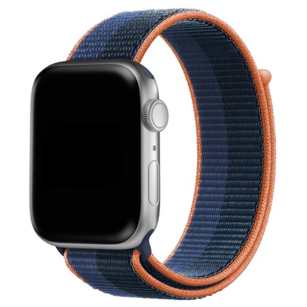 CaseOnn Apple Uyumlu Watch Series 6 40mm Kordon Hasır Kumaş Nylon Kayış Mavi Turuncu