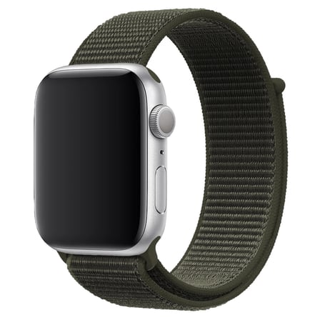 CaseOnn Apple Watch SE 40mm Kordon Hasır Kumaş Nylon Kayış Haki