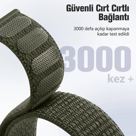 CaseOnn Apple Watch SE 44mm Kordon Hasır Kumaş Nylon Kayış Sarı Siyah