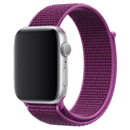 CaseOnn Apple Watch Series 7 45mm Kordon Hasır Kumaş Nylon Kayış Mor