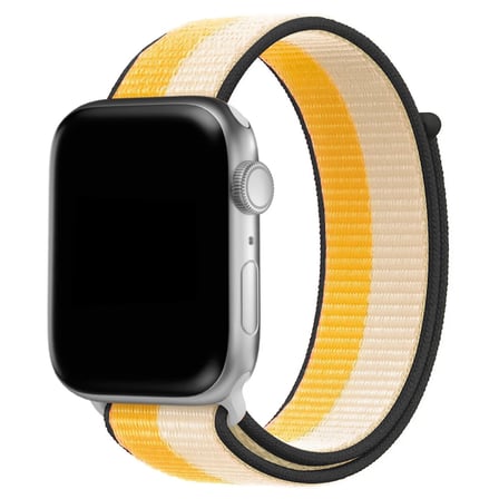 CaseOnn Apple Watch Ultra 2 49mm Kordon Hasır Kumaş Nylon Kayış Sarı Siyah