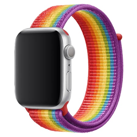 CaseOnn Apple Watch Ultra 3 49mm Kordon Hasır Kumaş Nylon Kayış Pride Renkli