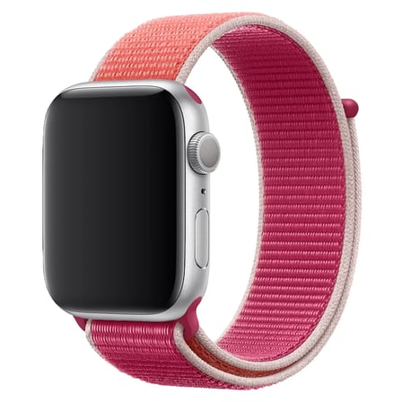 CaseOnn Apple Watch Ultra 3 49mm Kordon Hasır Kumaş Nylon Kayış Pembe Beyaz