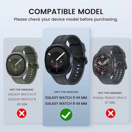 CaseOnn Samsung Galaxy Watch 9 44mm Kılıf Ekran Korumalı 360 Tam Koruma Siyah