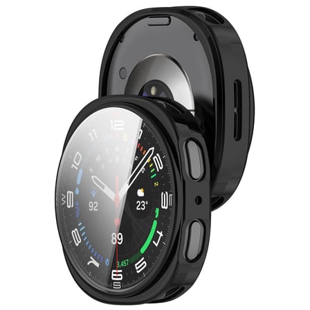 CaseOnn Samsung Galaxy Watch 8 44mm Kılıf Ekran Korumalı 360 Tam Koruma Siyah