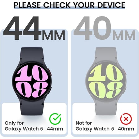 CaseOnn Samsung Galaxy Watch 5 44mm Kılıf Ekran Korumalı 360 Tam Koruma Gümüş