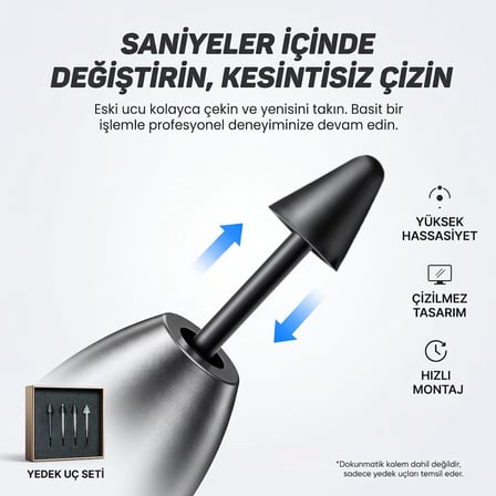 CaseOnn Honor Pad 10 Choice Tnhchop Pencil için Saklama Kutulu Yedek Kalem Ucu 4 Adet