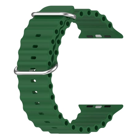 CaseOnn Apple Watch Series 6 40mm Kordon Suya Dayanıklı Okyanus Silikon Kayış Koyu Yeşil