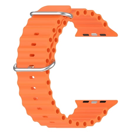 CaseOnn Apple Watch Series 6 40mm Kordon Suya Dayanıklı Okyanus Silikon Kayış Turuncu