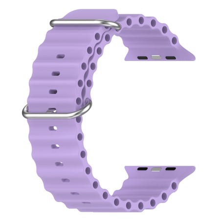 CaseOnn Apple Watch Series 6 44mm Kordon Suya Dayanıklı Okyanus Silikon Kayış Lila