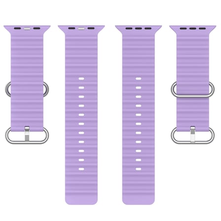 CaseOnn Apple Watch Series 6 44mm Kordon Suya Dayanıklı Okyanus Silikon Kayış Lila