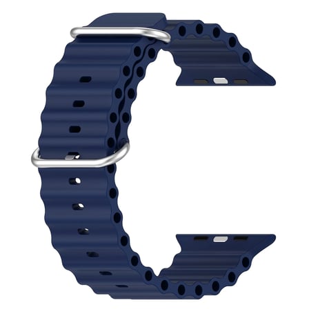 CaseOnn Apple Watch Series 6 44mm Kordon Suya Dayanıklı Okyanus Silikon Kayış Lacivert