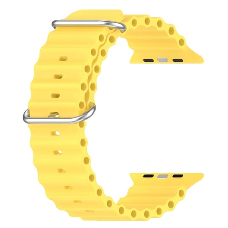 CaseOnn Apple Watch SE 44mm Kordon Suya Dayanıklı Okyanus Silikon Kayış Sarı