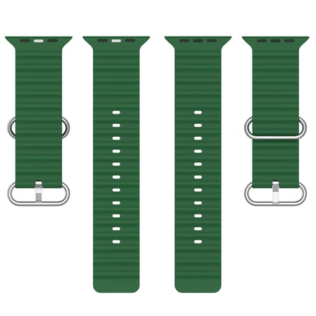 CaseOnn Apple Watch SE 44mm Kordon Suya Dayanıklı Okyanus Silikon Kayış Koyu Yeşil