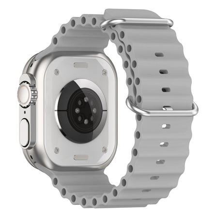 CaseOnn Apple Watch SE 44mm Kordon Suya Dayanıklı Okyanus Silikon Kayış Gri