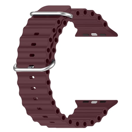 CaseOnn Apple Watch SE 44mm Kordon Suya Dayanıklı Okyanus Silikon Kayış Bordo