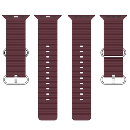 CaseOnn Apple Watch SE 44mm Kordon Suya Dayanıklı Okyanus Silikon Kayış Bordo