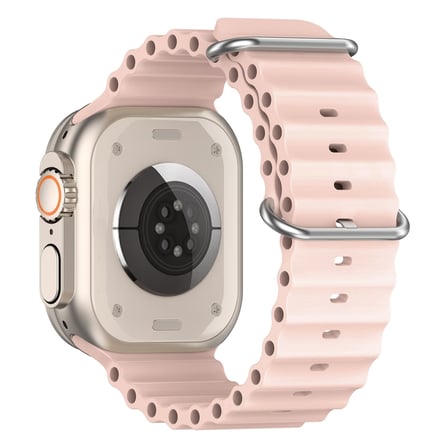 CaseOnn Apple Watch Series 7 41mm Kordon Suya Dayanıklı Okyanus Silikon Kayış Pudra