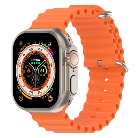 CaseOnn Apple Watch SE 2 40mm Kordon Suya Dayanıklı Okyanus Silikon Kayış Turuncu