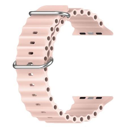 CaseOnn Apple Watch Series 10 42mm Kordon Suya Dayanıklı Okyanus Silikon Kayış Pudra