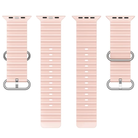 CaseOnn Apple Watch Series 10 42mm Kordon Suya Dayanıklı Okyanus Silikon Kayış Pudra
