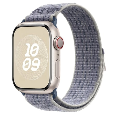 CaseOnn Apple Watch Series 10 46mm Kordon Dikişli Spor Cırtlı Kumaş Kayış Buz Mavi