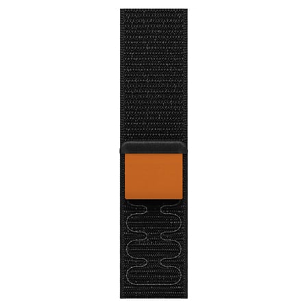 CaseOnn Apple Watch Series 10 46mm Kordon Dikişli Spor Cırtlı Kumaş Kayış Siyah
