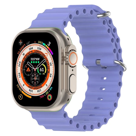 CaseOnn Apple Watch Series 10 46mm Kordon Suya Dayanıklı Okyanus Silikon Kayış Lavanta