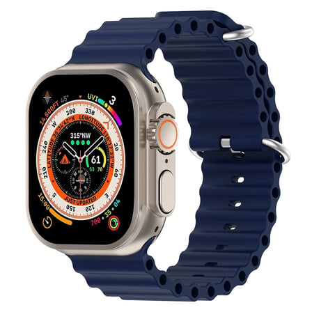 CaseOnn Apple Watch Series 10 46mm Kordon Suya Dayanıklı Okyanus Silikon Kayış Lacivert
