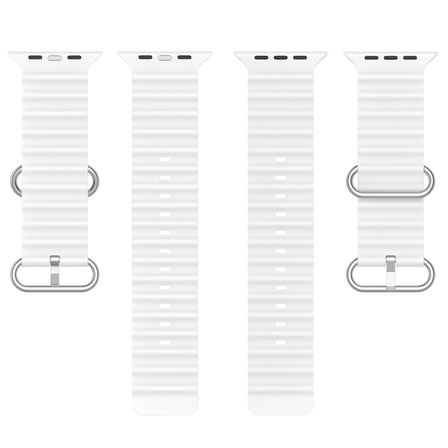 CaseOnn Apple Watch Series 10 46mm Kordon Suya Dayanıklı Okyanus Silikon Kayış Beyaz