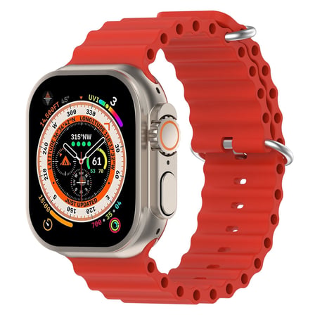 CaseOnn Apple Watch SE 3 40mm Kordon Suya Dayanıklı Okyanus Silikon Kayış Kırmızı