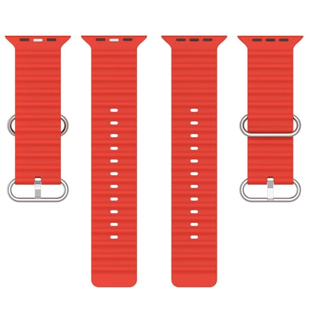 CaseOnn Apple Watch SE 3 40mm Kordon Suya Dayanıklı Okyanus Silikon Kayış Kırmızı