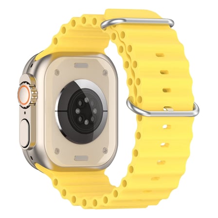 CaseOnn Apple Watch SE 3 44mm Kordon Suya Dayanıklı Okyanus Silikon Kayış Sarı