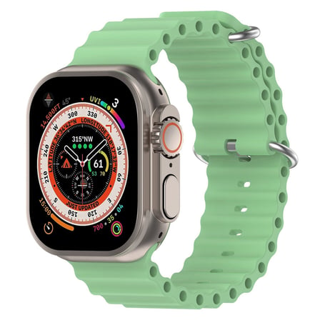 CaseOnn Apple Watch SE 3 44mm Kordon Suya Dayanıklı Okyanus Silikon Kayış Mint