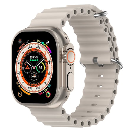 CaseOnn Apple Watch Series 11 42mm Kordon Suya Dayanıklı Okyanus Silikon Kayış Bej