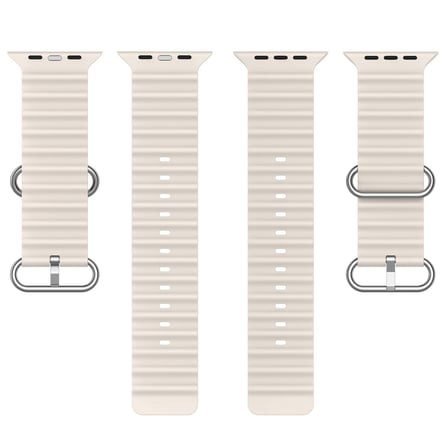 CaseOnn Apple Watch Series 11 42mm Kordon Suya Dayanıklı Okyanus Silikon Kayış Bej