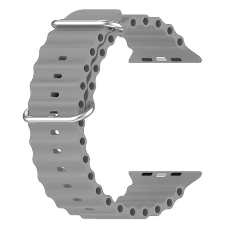 CaseOnn Apple Watch Series 11 46mm Kordon Suya Dayanıklı Okyanus Silikon Kayış Gri