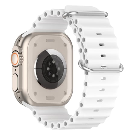 CaseOnn Apple Watch Series 11 46mm Kordon Suya Dayanıklı Okyanus Silikon Kayış Beyaz
