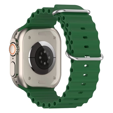 CaseOnn Apple Watch Ultra 3 49mm Kordon Suya Dayanıklı Okyanus Silikon Kayış Koyu Yeşil