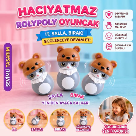 CaseOnn Hacıyatmaz RolyPoly Oyuncak Sürpriz Kutu (Mystery Box) Kedi Anahtarlık