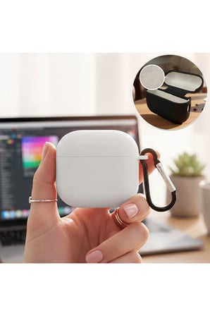 CaseOnn Apple AirPods 5 Kılıf Askı Aparatlı Lansman Beyaz